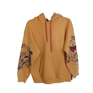 Forever 21  rocker music themed graffiti hoodie/hooded pullover sweatshi…